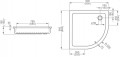 Roltechnik Hawaii 800, 80x80x15 cm íves, beépíthető, mélyített akril zuhanytálca