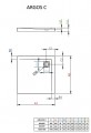 Radaway Argos C szögletes zuhanytálca 90x90 cm, szifonnal