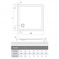 Roltechnik Flat Kvadro 80x80x8,5 cm szögletes, akril zuhanytálca + zuhanytálca előlap 8000118 +