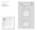 Kaldewei Sanidusch 395 szögletes 80x80 cm acéllemez zuhanytálca