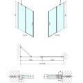 Sapho Zoom Line nyíló zuhanyajtó 130x190 cm