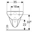 Geberit Selnova Square Rimless, perem nélküli fali WC, szögletes