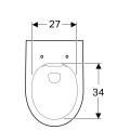 Geberit Selnova Rimless, perem nélküli fali WC, íves