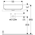 Geberit VariForm pultra ültethető mosdó, szögletes 55 cm