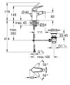 Grohe Euroeco 2024 bidé csaptelep, automata leeresztővel 23263001