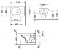 Duravit D-Code PEREM NÉLKÜLI fali WC, mélyöblítésű