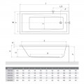 Roltechnik Kubic Neo Slim 180x80 cm szögletes akril kád, vékony peremmel