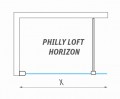 Roltechnik Philly Loft Horizon 800 Walk-in zuhanyfal, fekete elox profillal