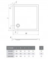 Roltechnik Flat Kvadro 80x80x5 cm szögletes, lapos, akril zuhanytálca 8000118